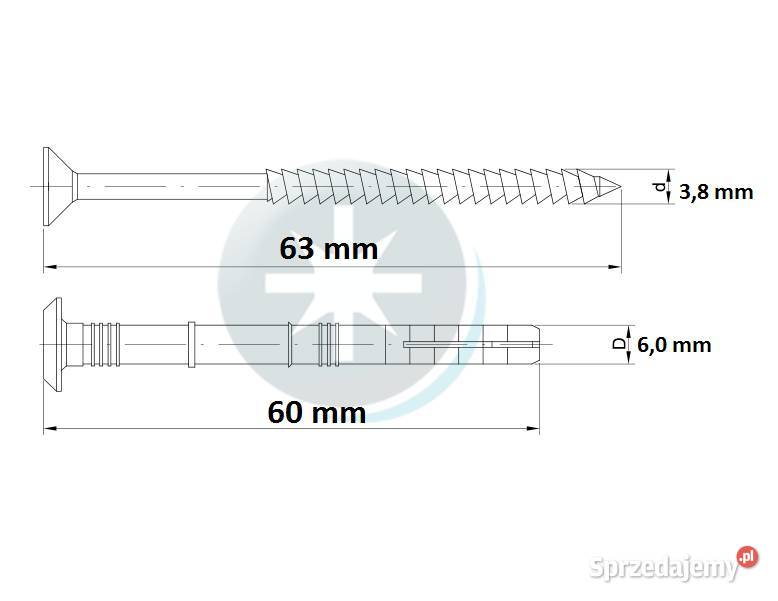 Kołki szybkiego montażu 6x60 z grzybkiem kujawsko-pomorskie Tuchola