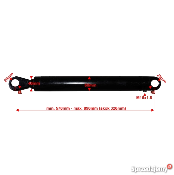 SIŁOWNIK HYDRAULICZNY CYLINDER SKOK 320 1ST kujawsko-pomorskie Solec Kujawski