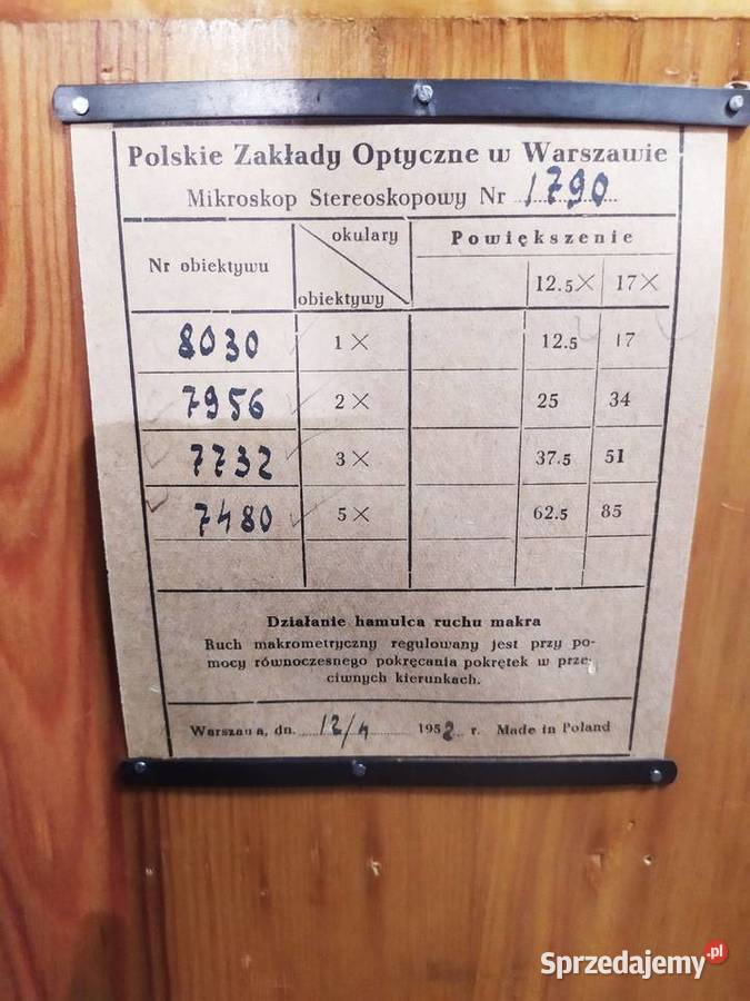Mikroskop Stereoskopowy PZO 1952r Legionowo sprzedam