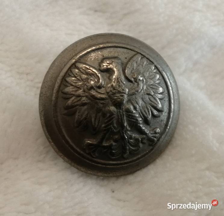 Ozdobny guzik na stopce okrągły Orzeł 22mm 32 Czeladź