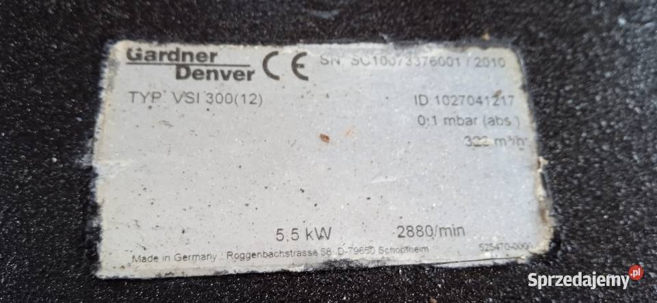 Pompa próżniowa Gardner Denver Twister VSI 300 Łódź sprzedam