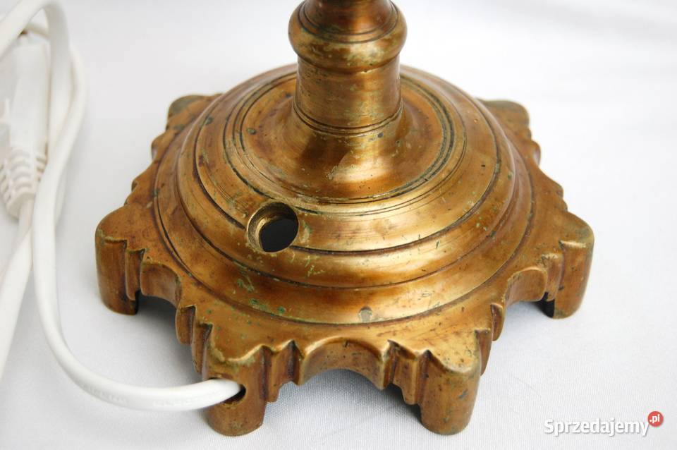 Stara lampa mosiężna stojąca nocna mosiądz Lublin