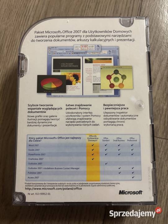 Microsoft Office 2007 Użytkowników Domowych Warszawa