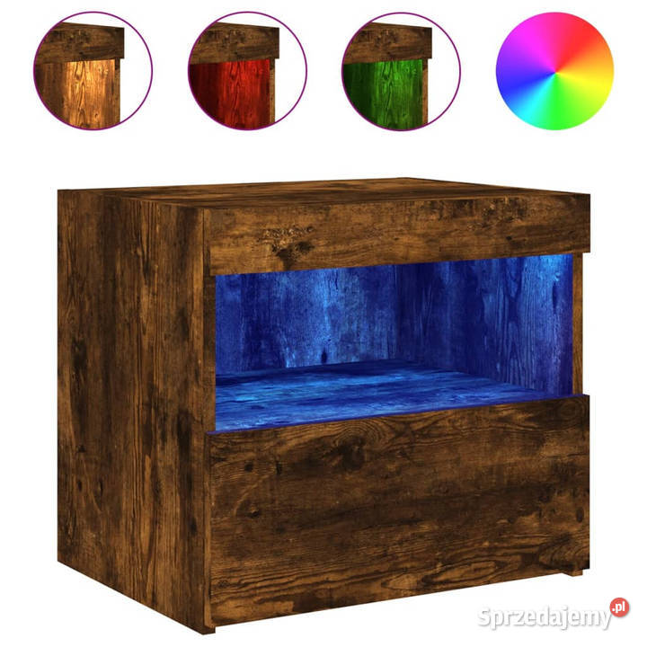 Szafki nocne z LED 2 przydymiony dąb 50x40x45 mazowieckie Warszawa sprzedam