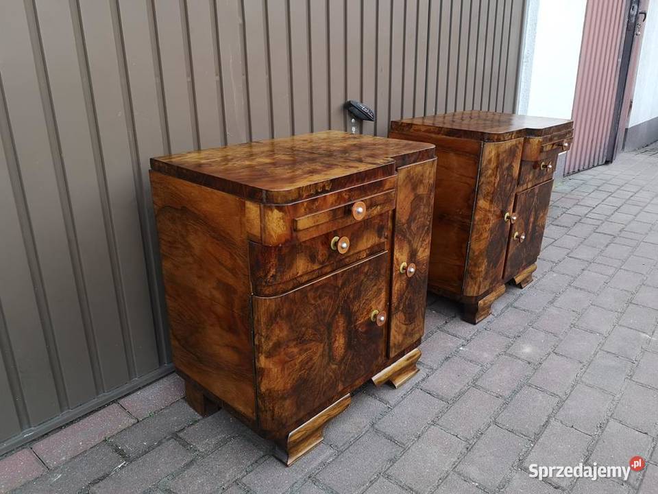 Stoliki Szafki Nocne Art Deco Orzech Stare Antyk Swarzędz