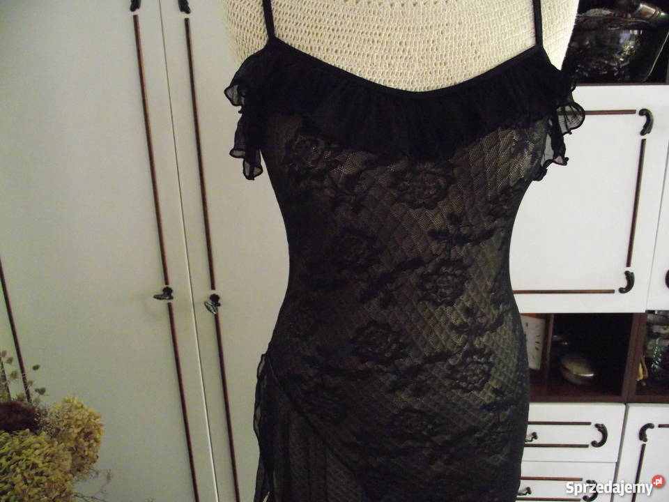 SEXOWNA KOSZULKA ZE STRINGAMI r L czarny sprzedam