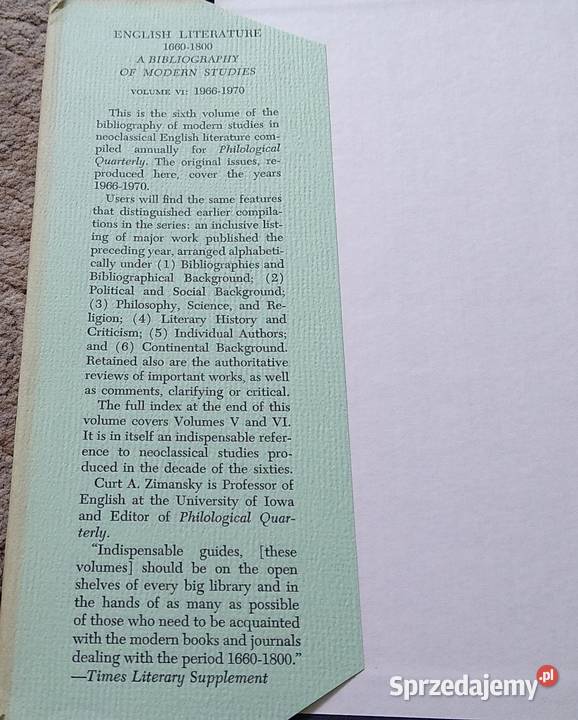 English literature 16601800 a bibliography of twarda z obwolutą Gdańsk