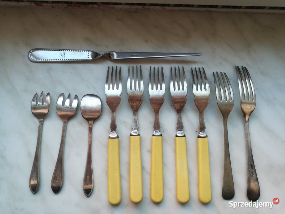 Komplet sztućce stare bakelit Choszczno