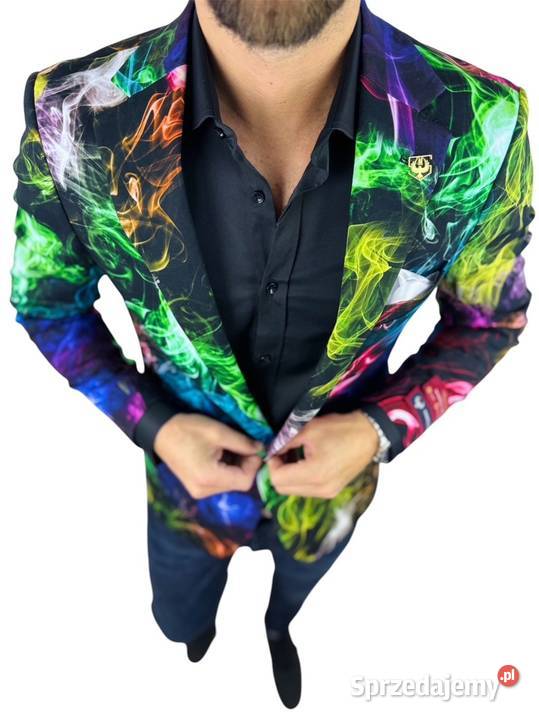 MARCO MILANO Marynarka męska C28 kolorowa dymy Ostrów Wielkopolski