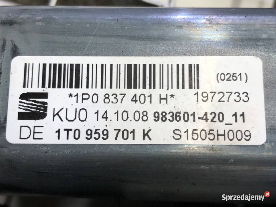 PODNOŚNIK SZYBY LEWY PRZÓD SEAT LEON II osobowe Motoryzacja podkarpackie