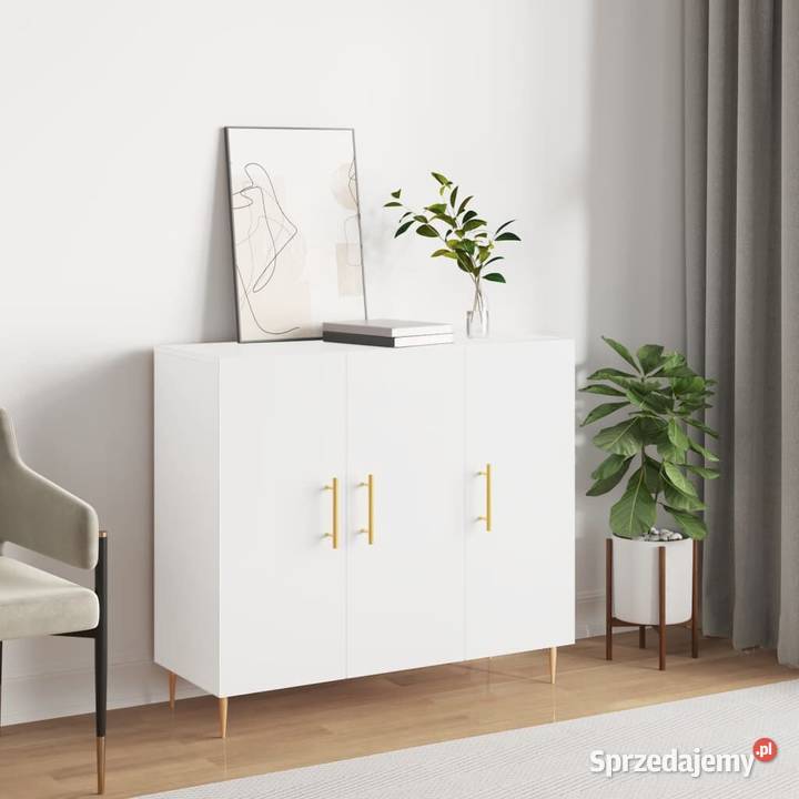 vidaXL Szafka biała 90x34x80 materiał mazowieckie