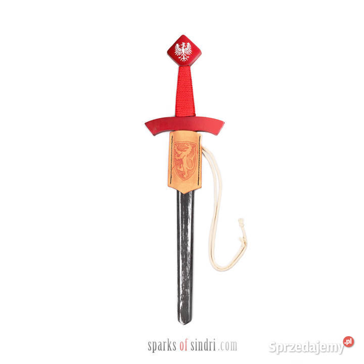 Miecz Drewniany Czerwony z Pendantem Drewno 45 Szczecin