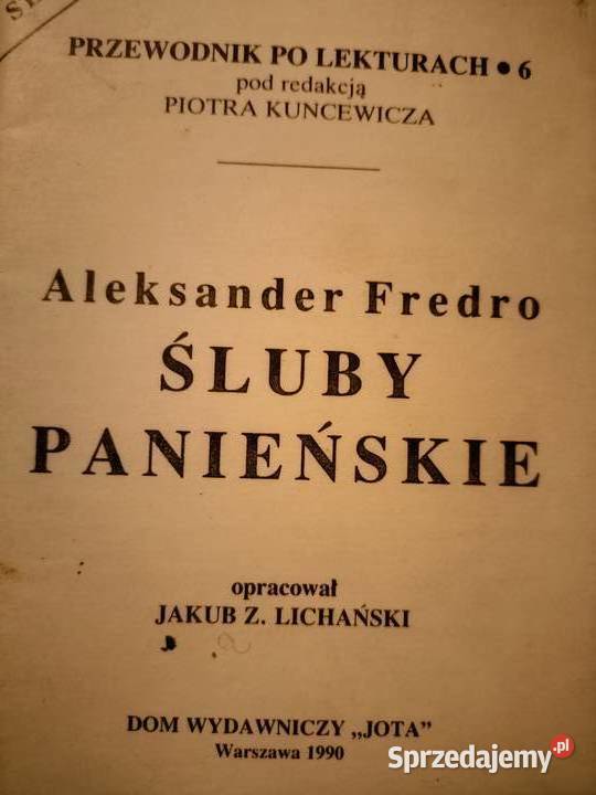 Śluby panieńskie Fredro Przewodnik lekturach Warszawa