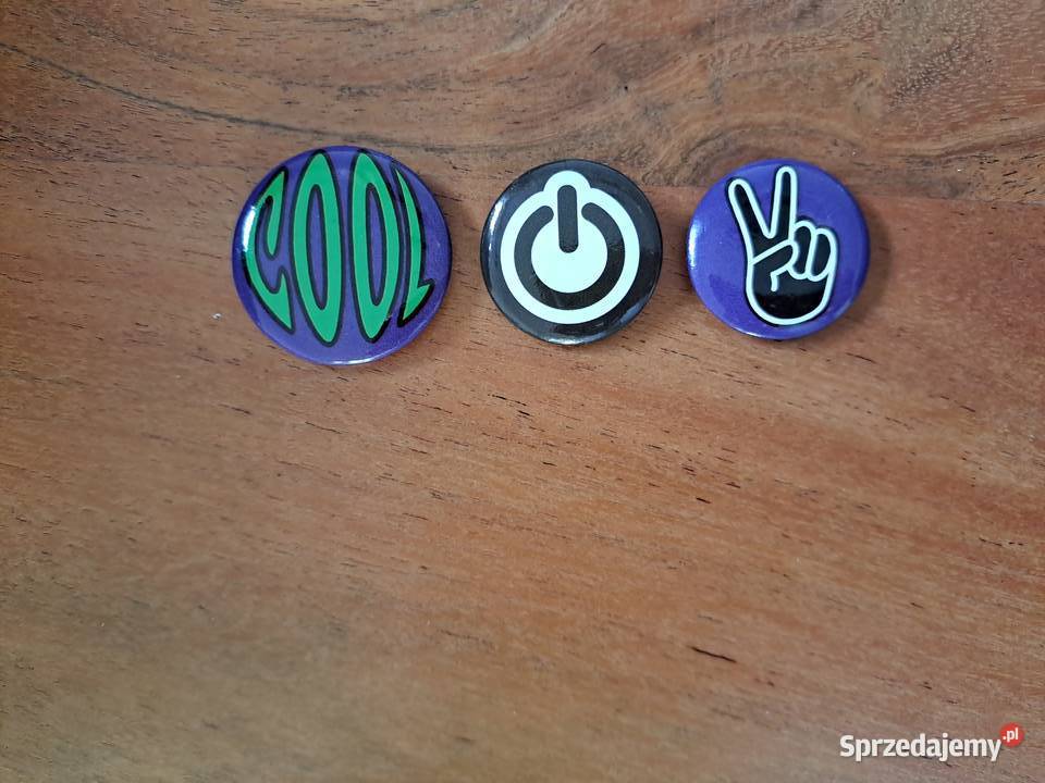 3 sztuki Broszka Przypinka Cool Standby Peace Warszawa