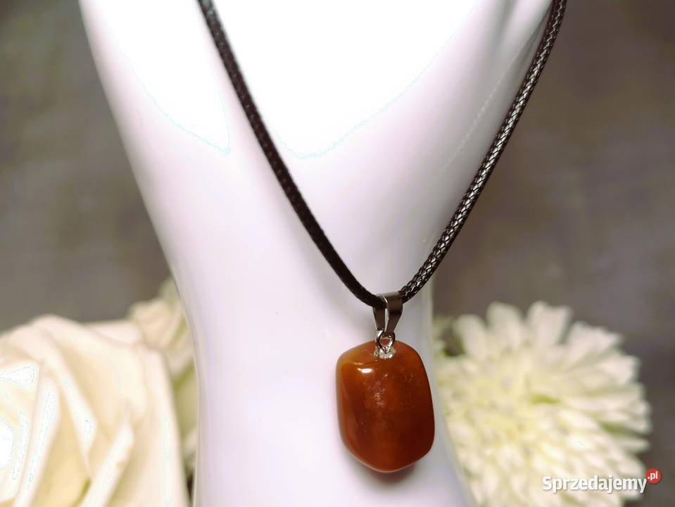 Naszyjnik z naturalnym kamieniem agat świętokrzyskie Kielce