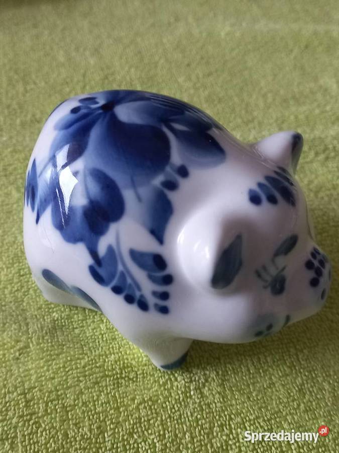 Figurka porcelanowa Świnka Gżel Toruń