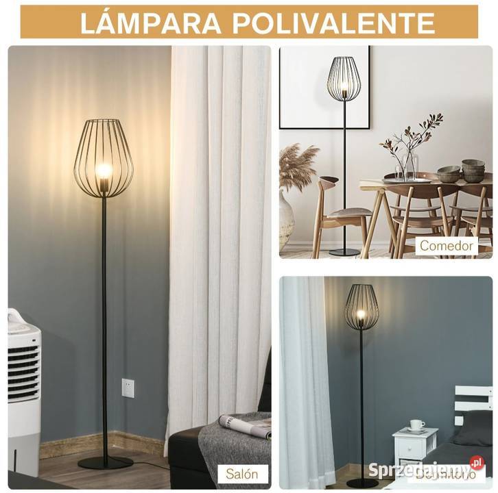Lampa podłogowa z metalową podstawą z Brzesko