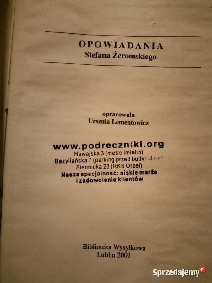 Opowiadania Żeromskiego analizy literatura literaturoznawstwo Warszawa