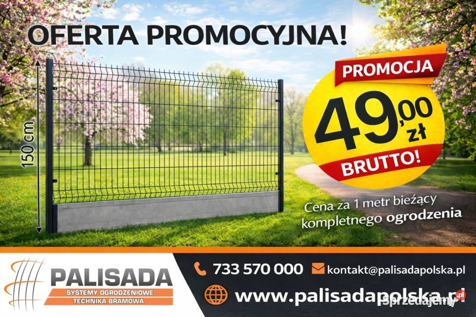 PROMOCJA OGRODZENIA PANELOWE 150 m panele 123 Siatki i panele Grudziądz