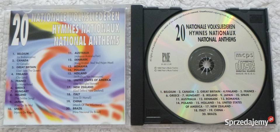 Płyta CD 20 hymnów narodowych Warszawa sprzedam