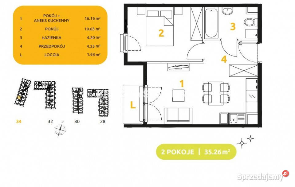 Mieszkanie Kraków 3526m2 2 pokoje