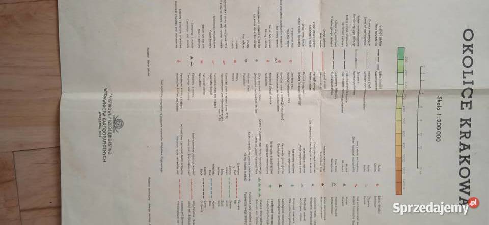 Stara mapa Kraków i 1974 r Świdnica