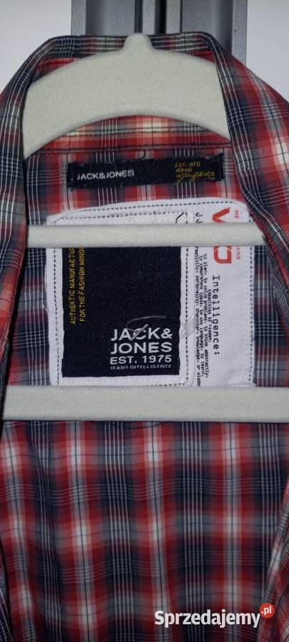 Koszula męska długi rękaw czerwona krata JACK Odzież wyjściowa Małkinia Górna