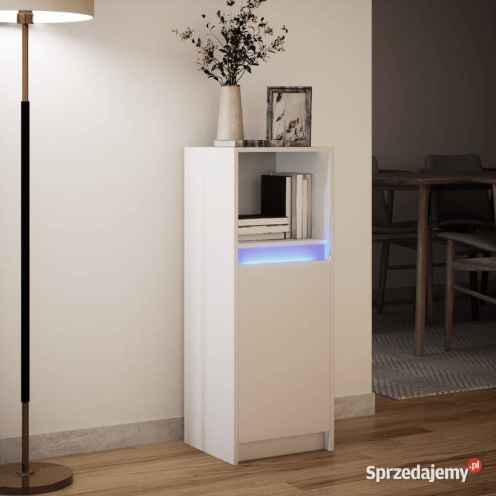 Szafka z LED biała 38x34x100 materiał Warszawa