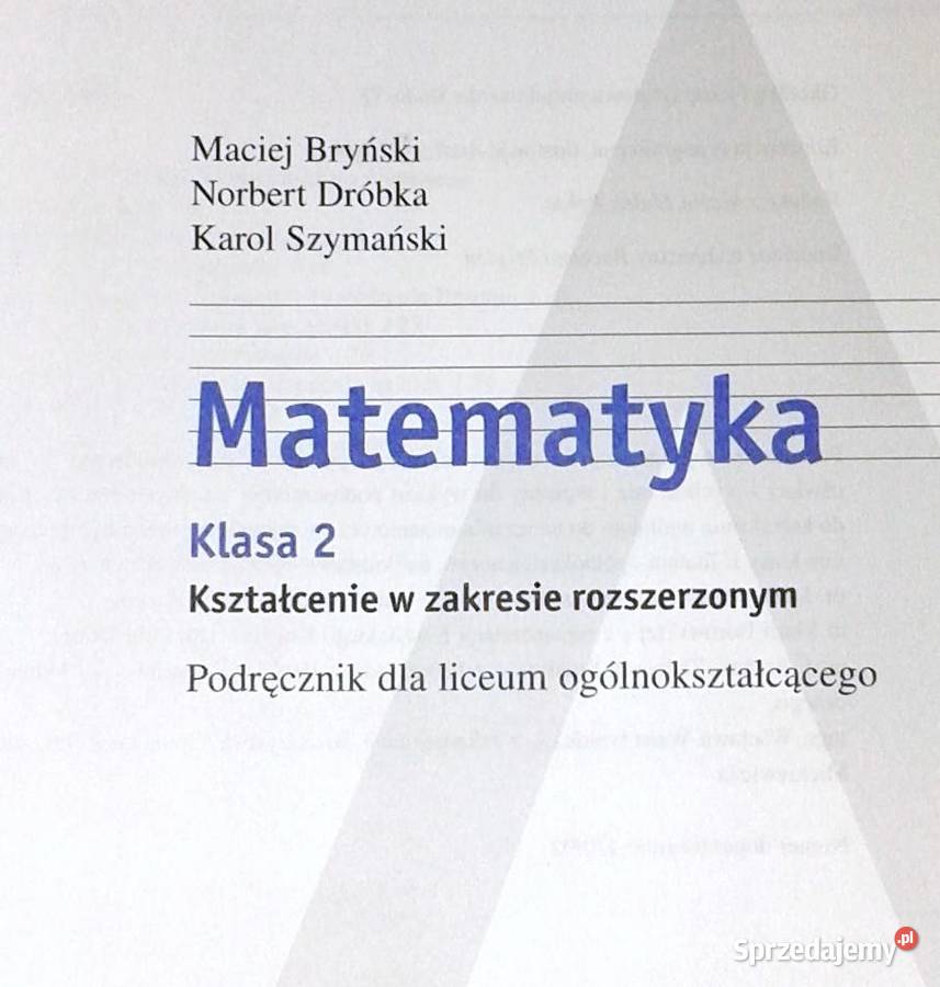 Matematyka 2 Podręcznik Maciej Bryński Norbert Pozostałe Chełm