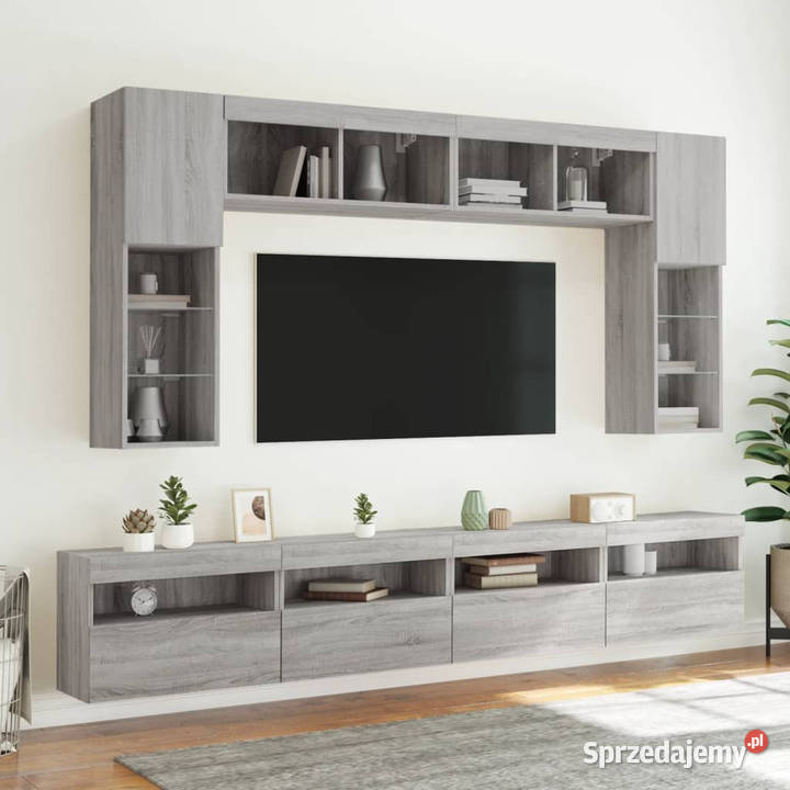 Ścienna szafka TV z LED szary dąb sonoma sprzedam