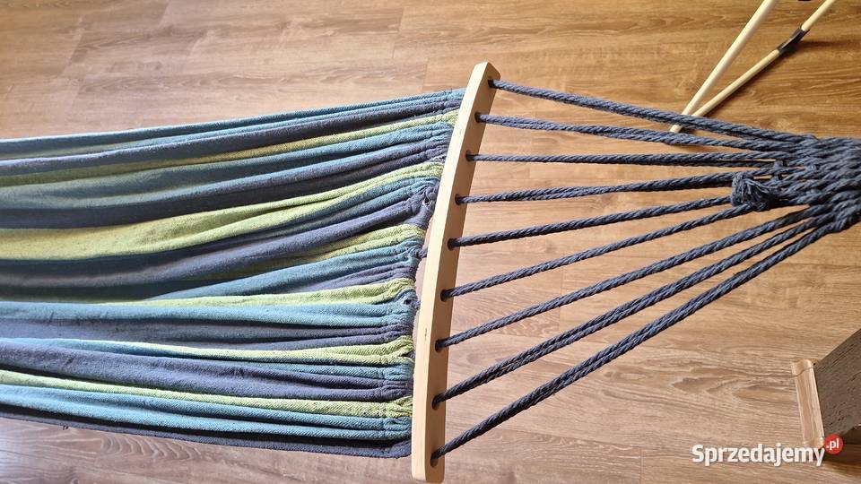 Hamak ogrodowy mocny dwuosobowy 270x155 pałąki Legionowo sprzedam