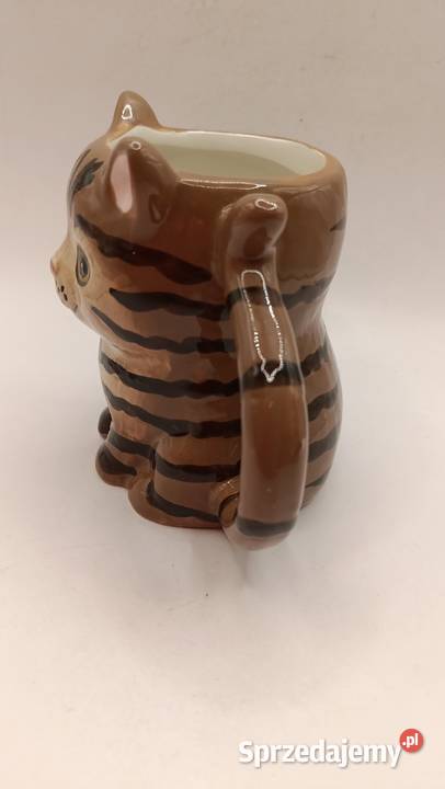 Kubek ceramiczny 3D pręgowany kot kotek Zamość
