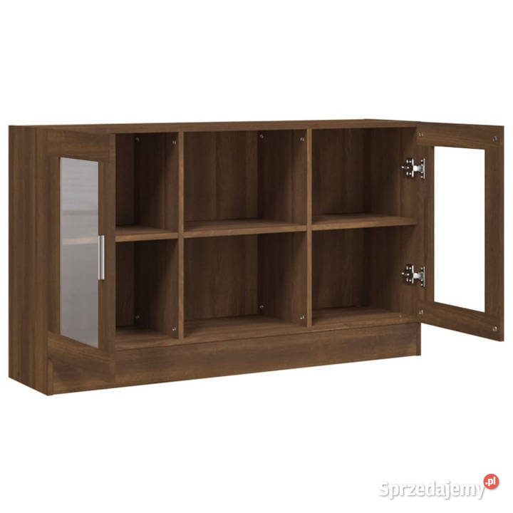 Witryna brązowy dąb 120x305x70 materiał Warszawa