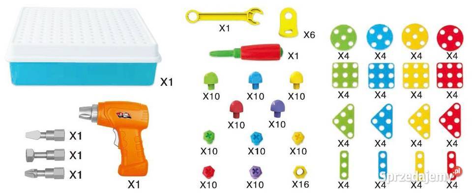 Puzzle konstrukcyjne w pudełku z narzędziami 193 wielkopolskie sprzedam