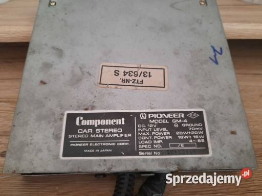 Pioneer Component GM4 wzmacniacz Sprzęt audio fabryczny zachodniopomorskie Koszalin