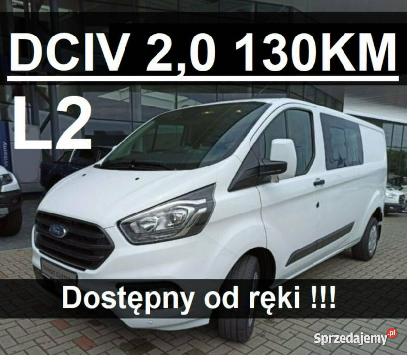 Ford Transit Custom Brygadowy 6-osob. 130KM Kamera DużyEkran PakietPremium…