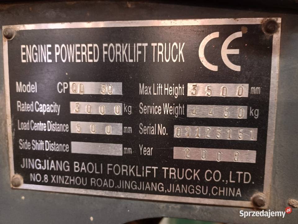 Wózek widłowy Baoli QD 30 LPG 3000 Wrocław