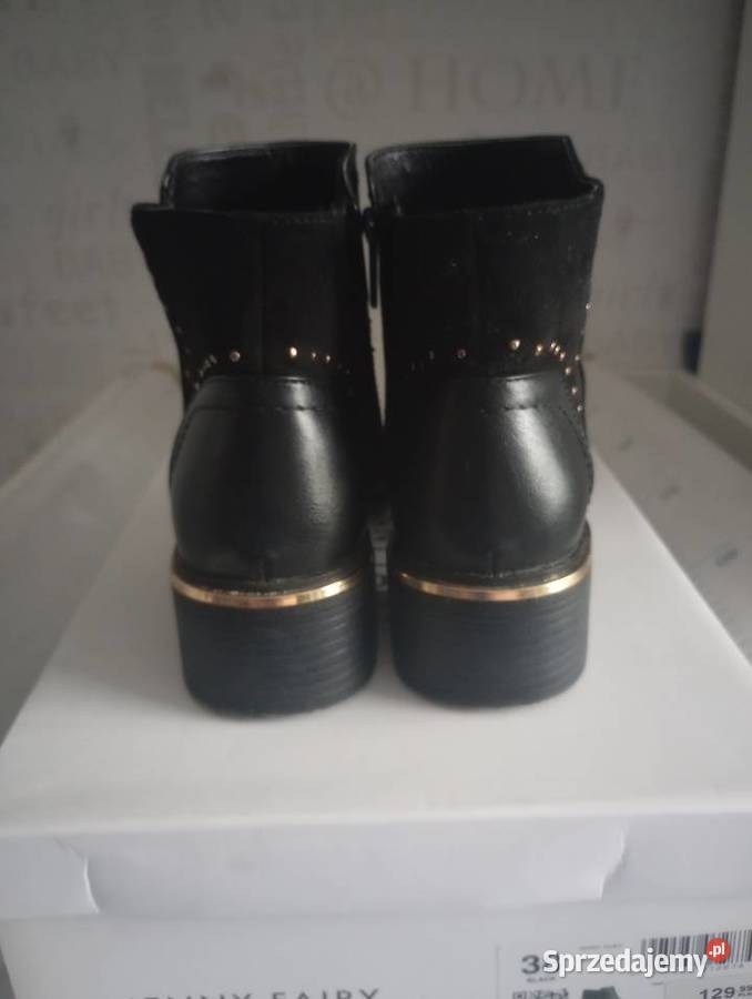 Krótkie kozaczki dodatki złote ocieplane Szczecin