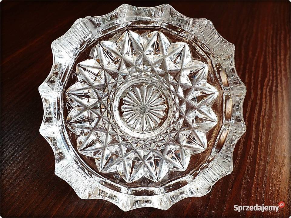 Popielniczka Kryształowa z PRL Wielokątna Stan Pozostałe Żary