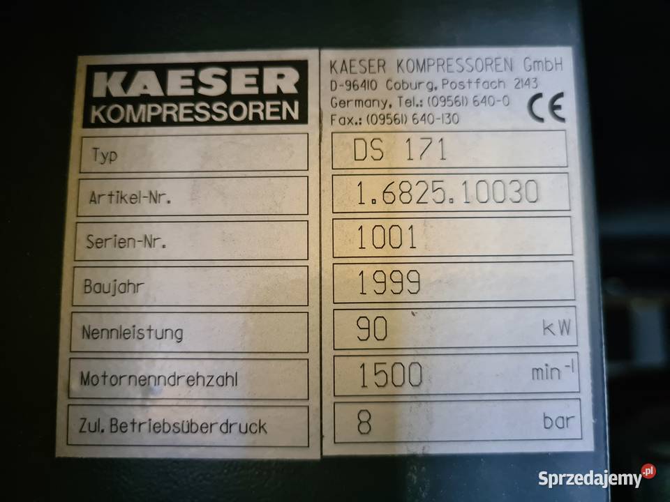 Kompresor śrubowy KAESER DS 171 90 kw Zduny