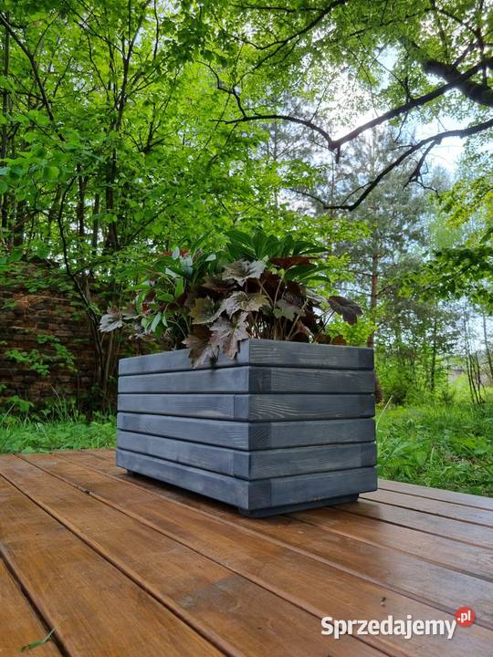 Donica drewniana ogrodowa donica na taras Kalety