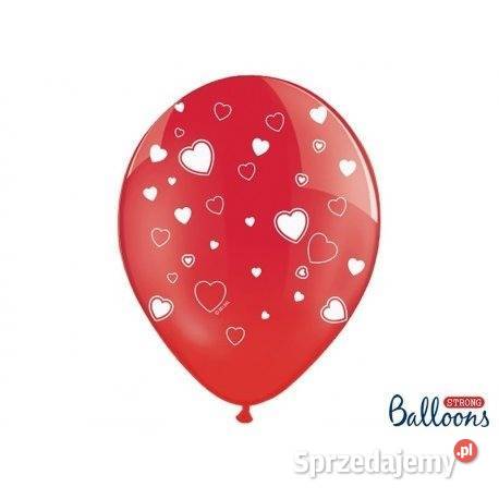 Balony czerwone w serduszka 6 Na walentynki Rozdrażew sprzedam