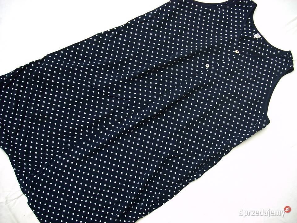 Sukienka Letnia Granat Grochy 46 48