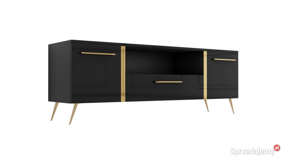 Lakierowana czarna szafka RTV Glamour Łódź