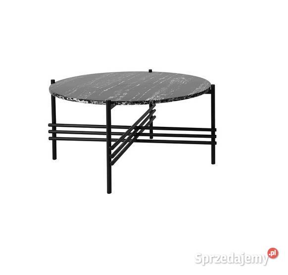Czarny stolik z marmurowym blatem 79x39 T032A Stoliki kawowe i ławy Katowice