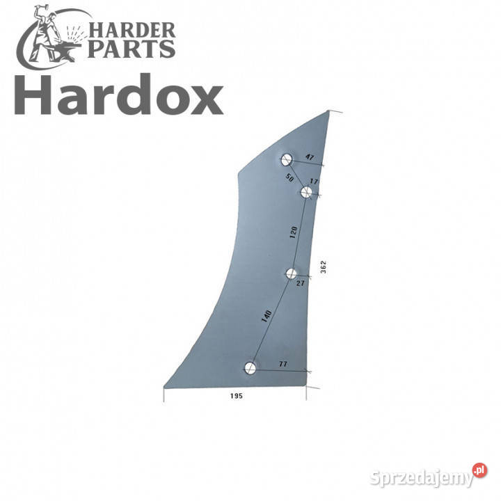 Pierś HARDOX 405104L A 12 części do pługa BRIX Maszyny rolnicze
