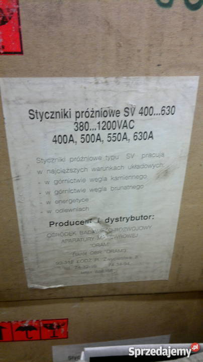 stycznik próżniowy sv 400 Elektryka i akcesoria