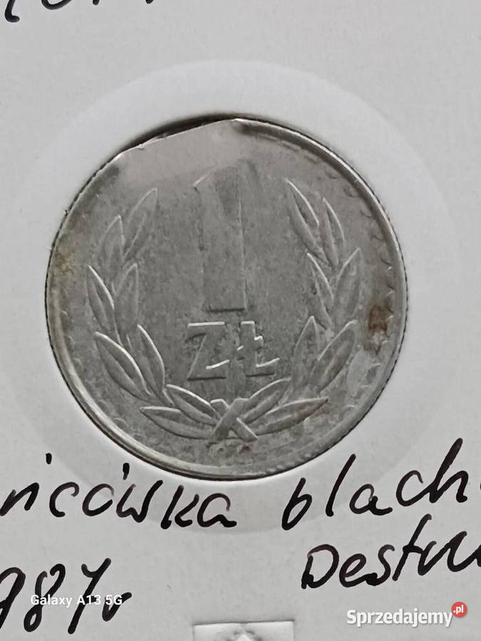 1 Złoty 1987 r Destruktkońcówka blachyrzadkość