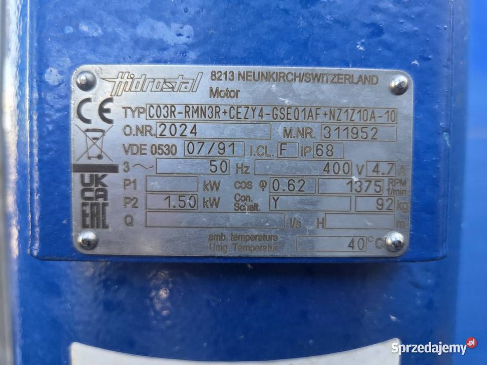 Hidrostal C03RRMN3R Pompa zanurzeniowa Krotoszyn
