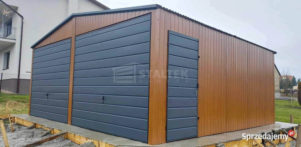 Garaż blaszany 6x6 2x Brama drzwi drewnopodobny Żnin sprzedam